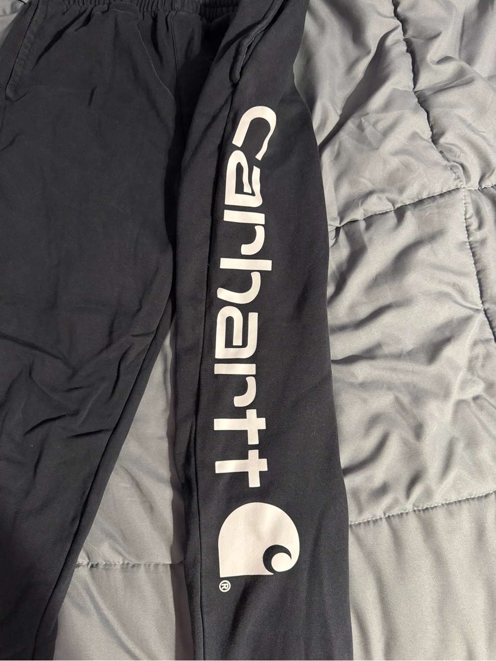 Carhartt Black Drawstring Waist Sweatpants with Blue Accent Nails